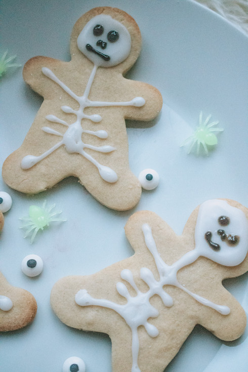 Skeleton decorated biscuits
